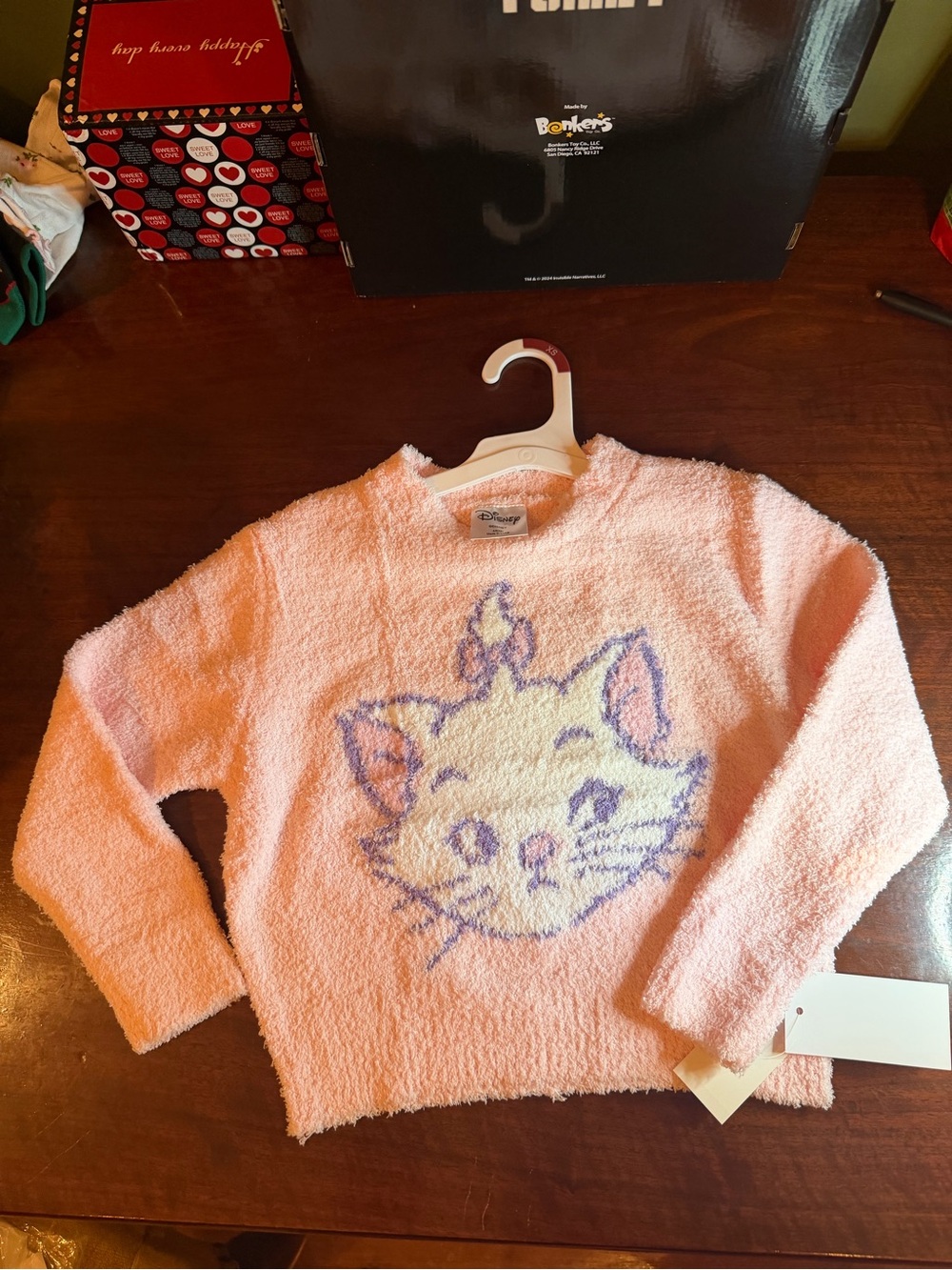 NWT DISNEY Aristocats Cozy Collection Marie Cat Fuzzy Pullover Sweater 4/5 XS